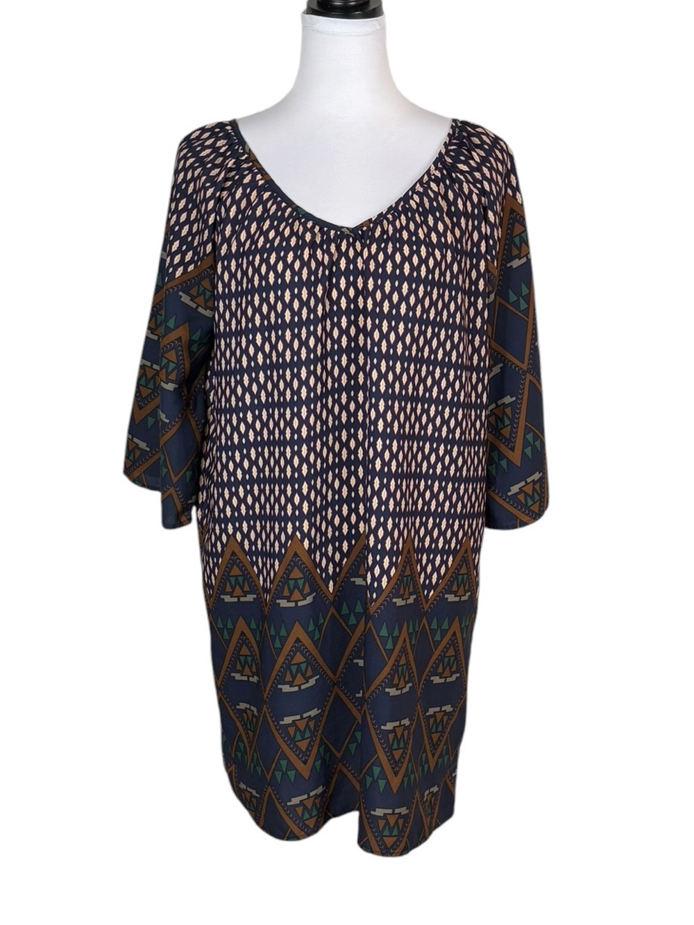 Mitto to the World Long Sleeve Tunic Dress, Size M Made in USA